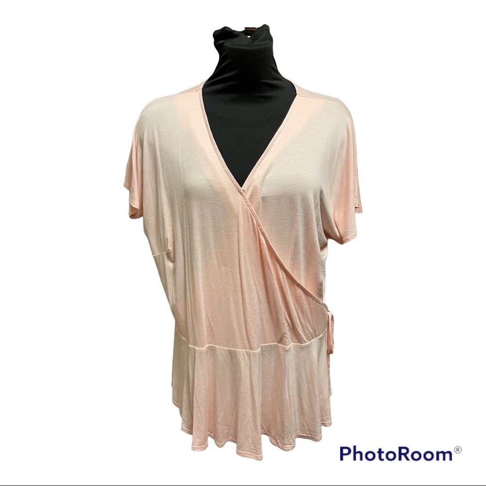 Sejour Pink Rose Faux Wrap Jersey To NWT